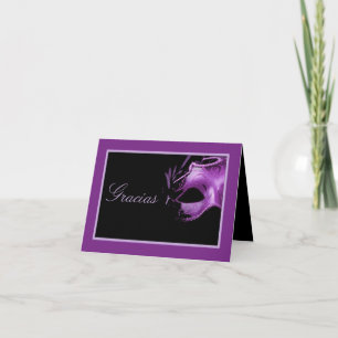 Pourpre plié Morado du carte de remerciements mis