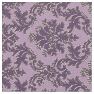 Pourpre sur le tissu d'impression de damassé de