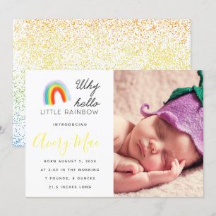 Pourquoi Hello Little Rainbow bébé Faire-part de n