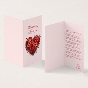 Pourquoi je t'aime Carte Valentine personnalisée
