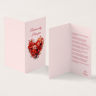 Pourquoi je t'aime Carte Valentine personnalisée