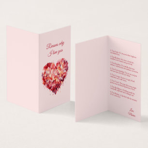 Pourquoi je t'aime   Carte Valentine personnalisée