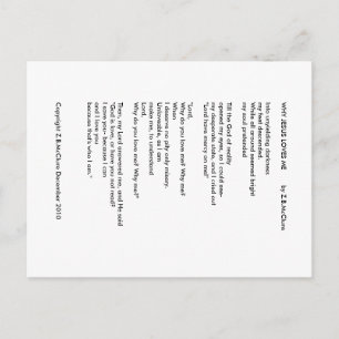 POURQUOI JÉSUS M'AIME - Carte postale