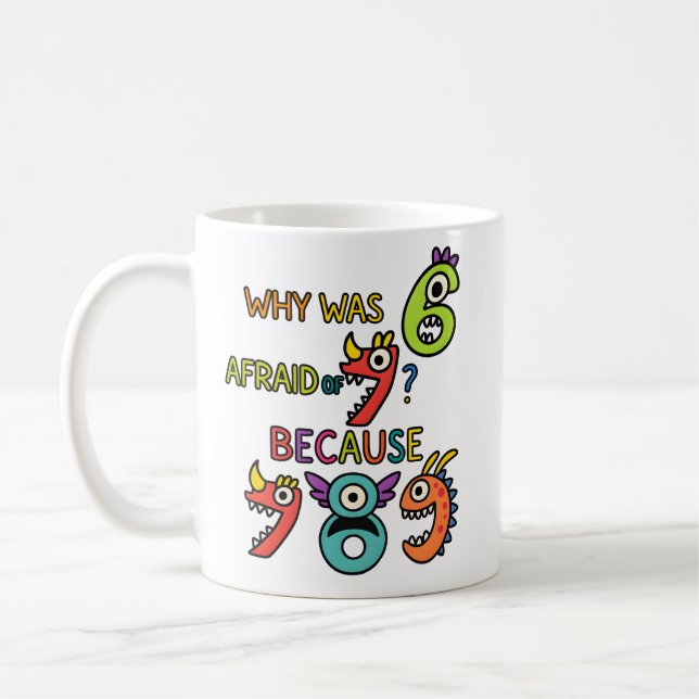 Pourquoi six avait peur Mug de blague de maths drô (Gauche)