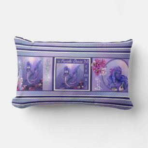 Poussée de sirène de mer violette lancer oreiller