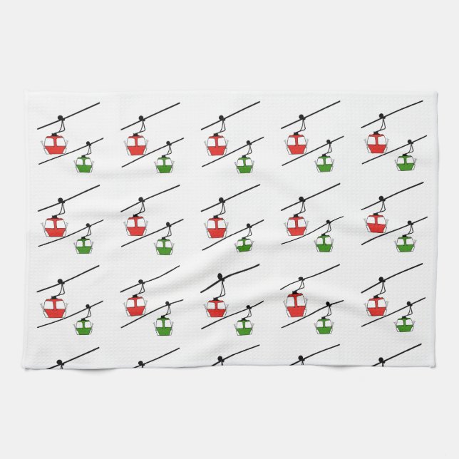 Poussées vertes et rouges Serviettes de cuisine de (Horizontal)