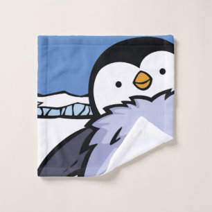 Poussette de pingouin gros plan linge