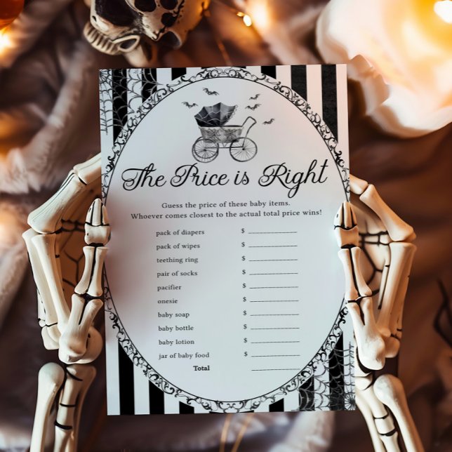 Poussette gothique Halloween Le jeu Le juste prix (Gothic Carriage Bats Baby Shower The Price Is Right Game)