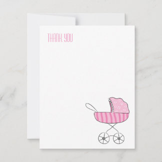 Poussette rose pour bébé | Cartes de notes de reme