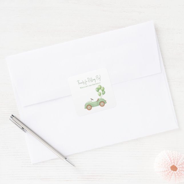 Poussette Vert Pastel et Autocollant Ballons (Enveloppe)
