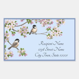 Poussettes et fleurs mignonnes oiseaux Étiquettes