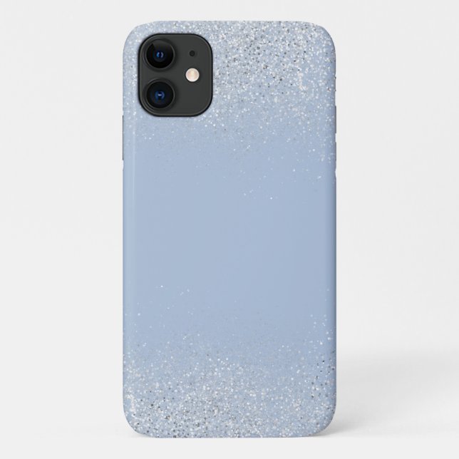 Poussière argentée et étui téléphonique bleu argen (Dos)