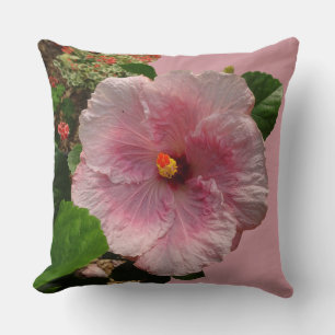 Poussière D'Hibiscus Rose. Oreiller à lancer coule