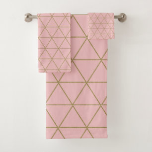 Poussière d'Or Mauve Géométrique Triangles Bohème