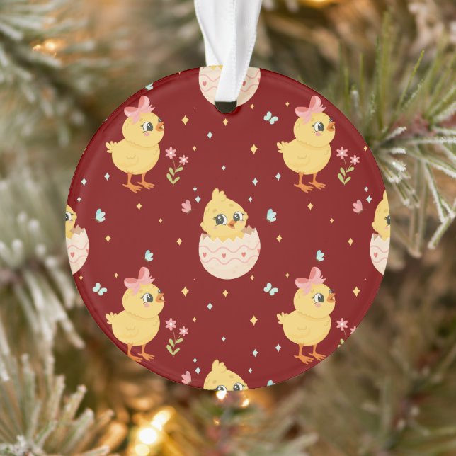 Poussin de Pâques mignon avec motif transparent à  (Arbre)