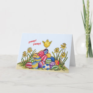 Poussins de Pâques - carte de voeux