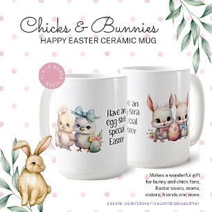 Poussins et lapins Joyeux Mug en céramique de Pâqu