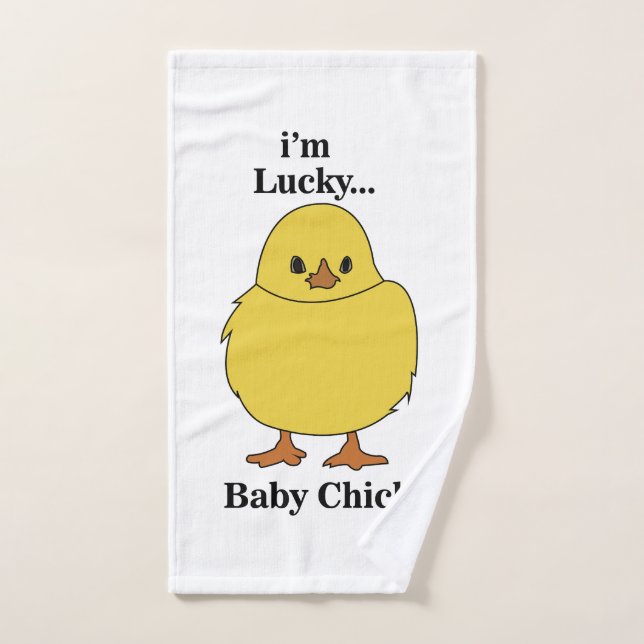 Poussins Je Suis Chanceux Bébé Poussin (Serviette à main)