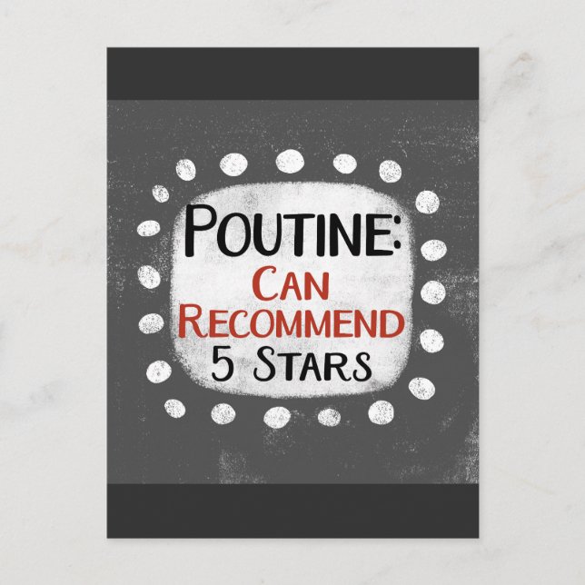 Poutine Review 5 étoiles Carte postale (Devant)