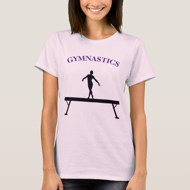 Poutre de balance de gymnastique avec nom T-shirt (Devant)