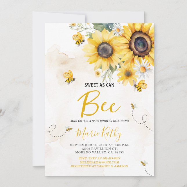 Pouvez-vous être Sunflower Baby shower Invitation (Devant)