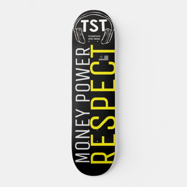 POUVOIR D'ARGENT RESPECT Skateboard (Recto)