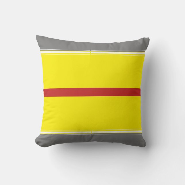 Pouvoir de jaune et gris Coussin de jet (Recto)