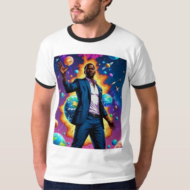 Pouvoir Galactique Afro Futurisme Tshirt cosmique (Devant)