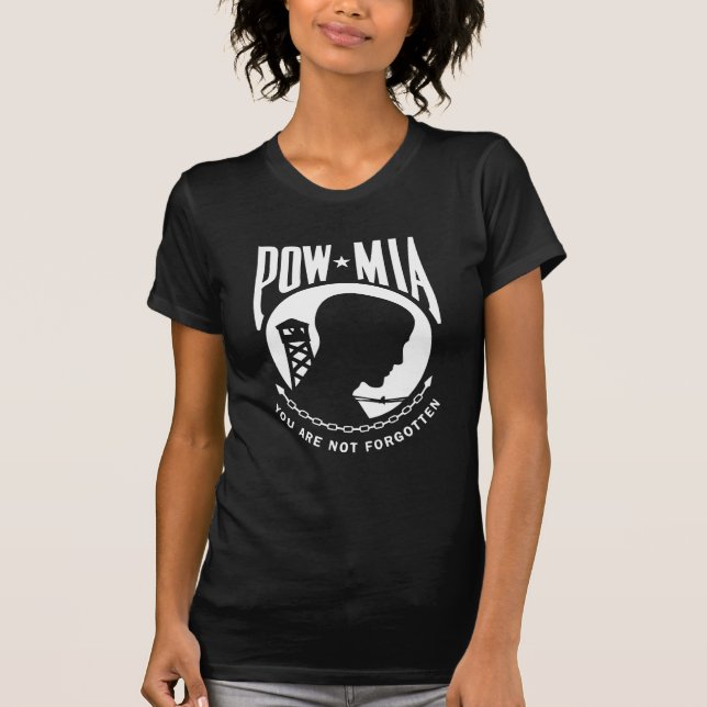 POW MIA Dames T-shirt noir (Devant)