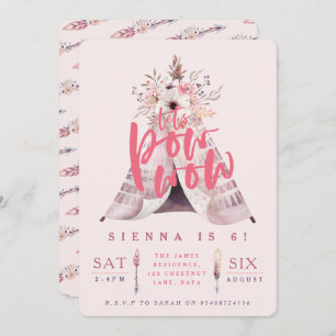 Pow wow teepee anniversaire invitation