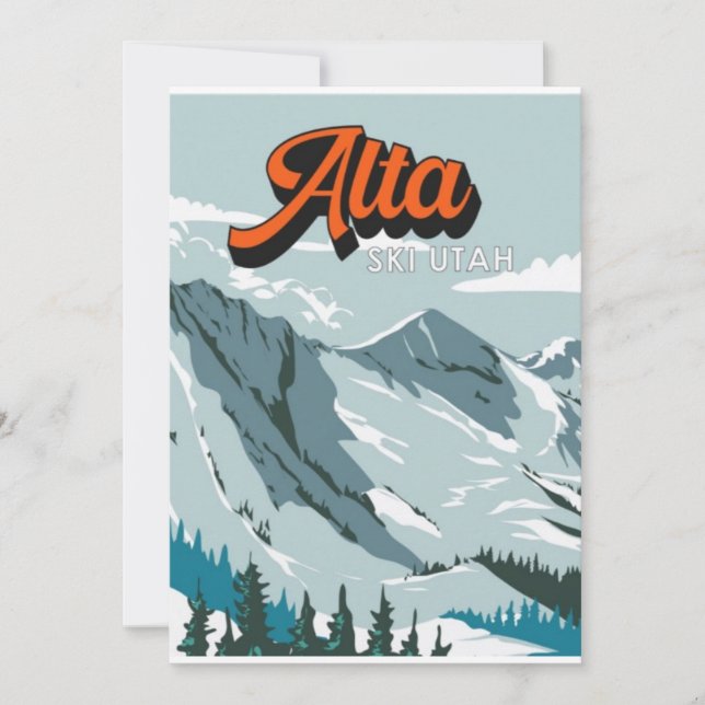 "Powder Paradise : Alta Ski Area, carte postale de (Devant)