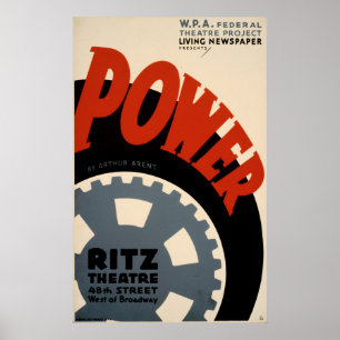 Power Art Déco Poster vintage WPA des années 1930