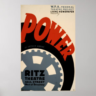 Power Art Déco Poster vintage WPA des années 1930