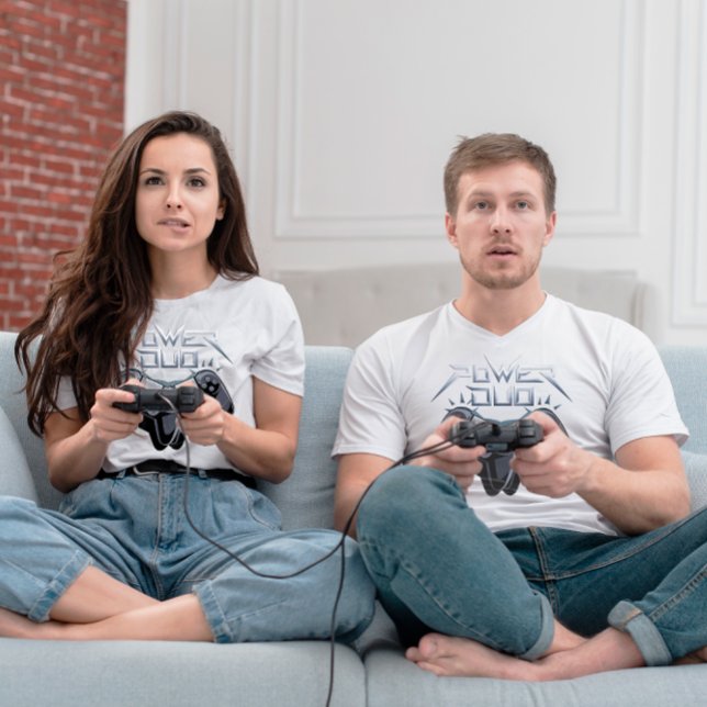 Power Duo T-Shirt Élégant Gris pour Jeu Vidéo (Créateur téléchargé)