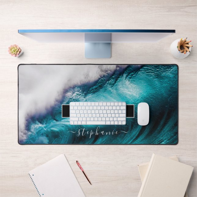 Power Inspirational Word Ocean Wave Photographie (Bureau 1)