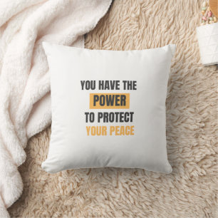 Power Protect Peace, couverture Coussin typographi