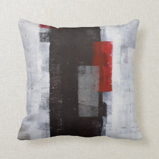'Power Trip' Noir, gris, rouge Coussin d'art Abstr