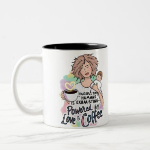 Powered by Love & Coffee - Drôle Mug de la Fête de