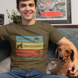 Powered by Plante Vegan Vegetarian Retro T-Shirt