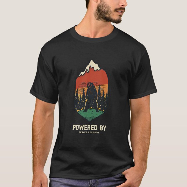 Powered By Prayer & Push ups T-shirt (Devant)