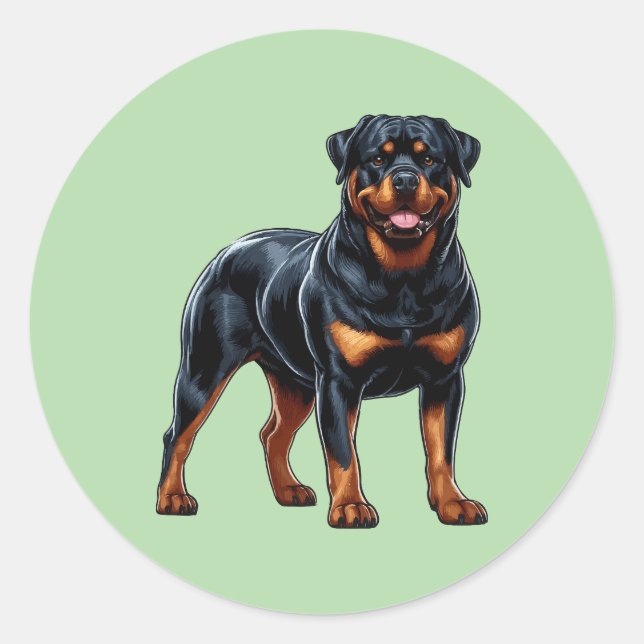 Powerful Rottweiler – Full-Body Dog Sticker (Devant)