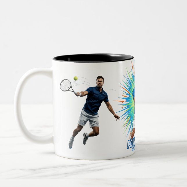 Powerful Tennis Player Serve Sport Action Mug (Gauche)