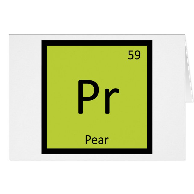 Pr - Chimie du Fruit de Poire Symbole du Tableau P (Devant horizontal)