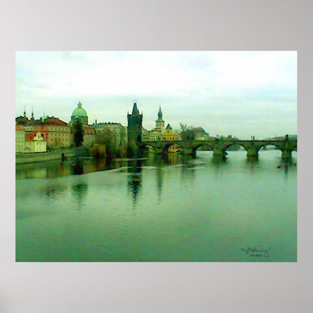 Prague 1 affiche 2000 de pont de ville le MUSÉE (Devant)