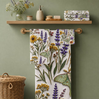 Prairie de fleurs sauvages Papillon lune floral b