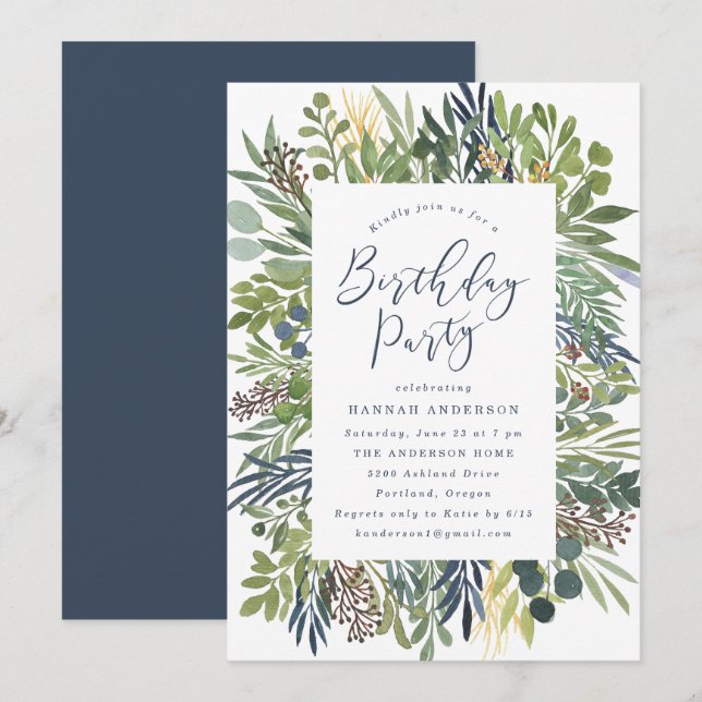 prairie sauvage | Invitation de fête d'anniversair (Devant / Derrière)
