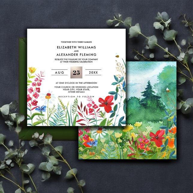 prairie sauvage | Invitations de mariage d'été dan (Créateur téléchargé)