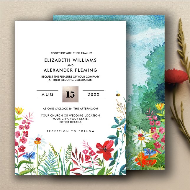 prairie sauvage | Invitations de mariage d'été dan (Créateur téléchargé)
