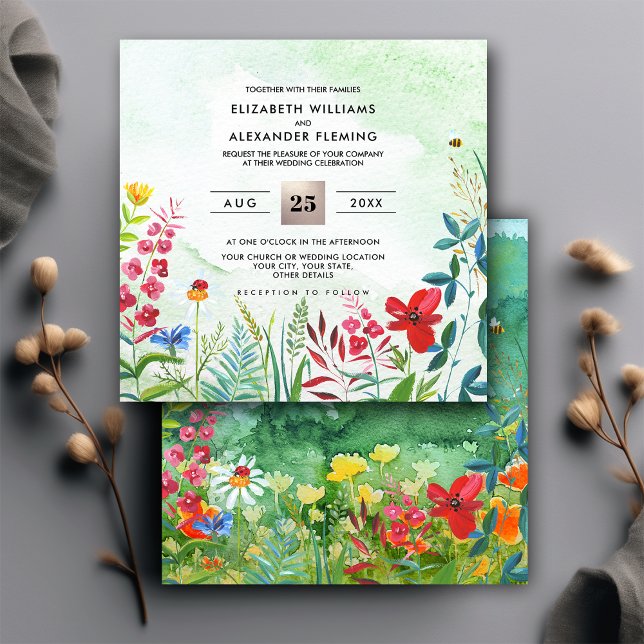 prairie sauvage | Invitations de mariage d'été dan (Créateur téléchargé)