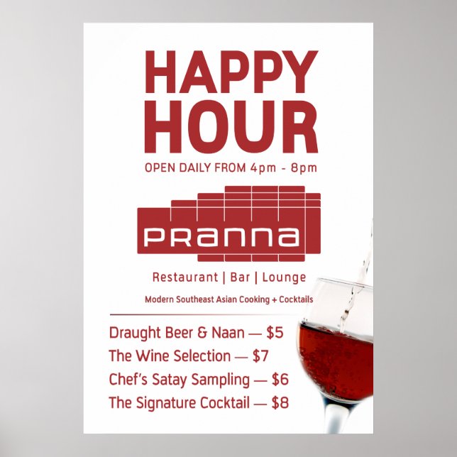 Pranna Happy Hour Poster Lighter Rouge (Devant)
